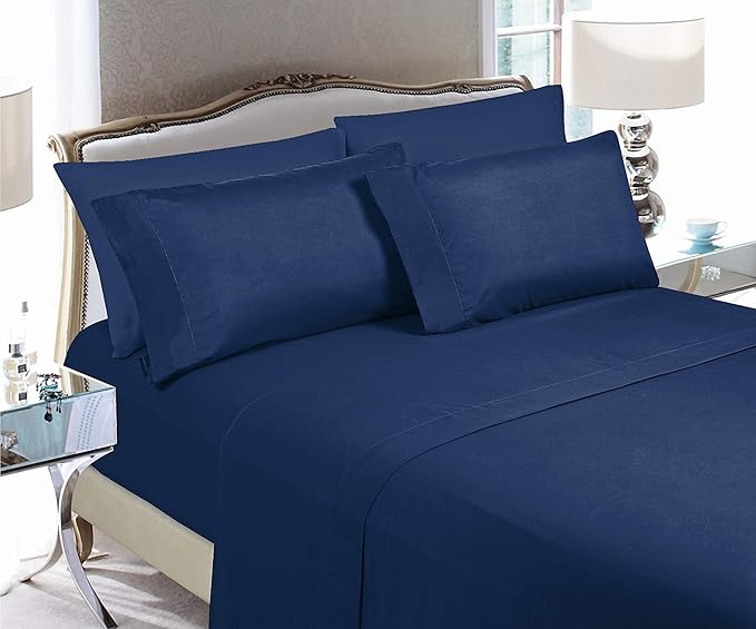 Elegant Comfort Luxury Soft Bed Sheets 1500 Premium Hotel Quality Microfiber Softness Wrinkle and Fade Resistant (4-Piece) Bedding Set, Twin/Twin XL, Sapphire Blue