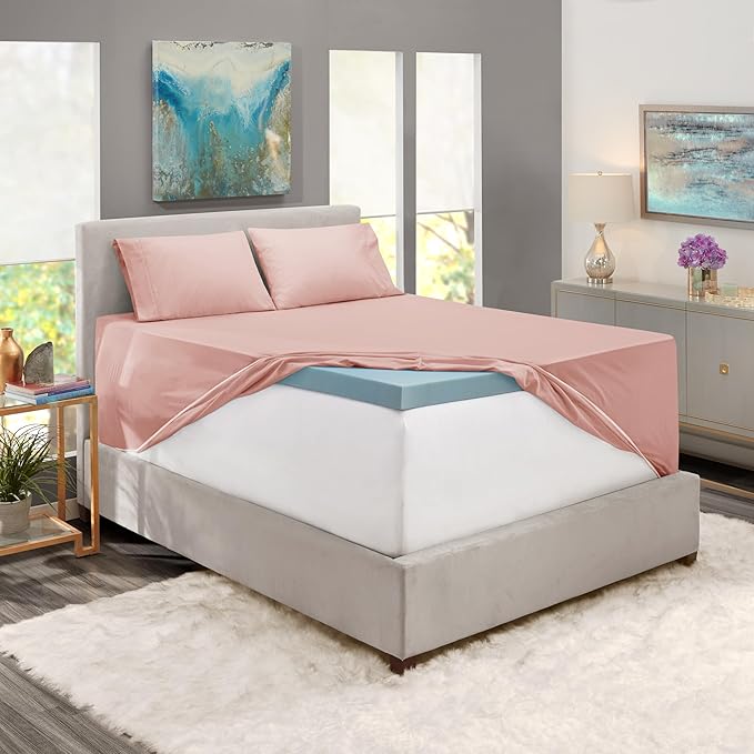Nestl California King Size Sheet Set, 4 Piece Extra Deep Pocket (18-24 inches), Microfiber, Hotel Luxury, Soft, Breathable, Wrinkle-Free, Easy to Care, Peach Beige