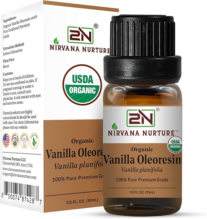 Vanilla Oleoresin, USDA Certified Organic, 100% Pure Undiluted, Aromatherapy Oil for Diffuser, Hair & Skin Care