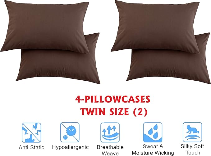 Elegant Comfort Luxury Soft Bed Sheets 1500 Premium Hotel Quality Microfiber Softness Wrinkle and Fade Resistant (6-Piece) Bedding Set, California King, Espresso Brown