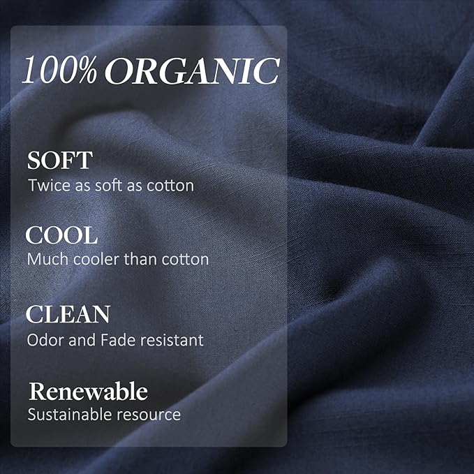 LUXEAR Pillow Cases, 2 Pack Standard Size Linen Pillowcases for Hair Skin, Silky Skin-Friendly, Machine Washable Pillow Covers - Navy Blue