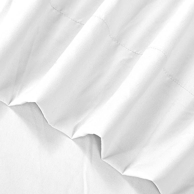 ROYALE LINENS 300 Thread Count Poly Cotton Sheet Set - 6 Piece California King Bed Sheets - 1 Fitted, 1 Flat, 4 Pillow Cases -Soft Cool & Crisp Sheet Se (Cal King, Bright White)