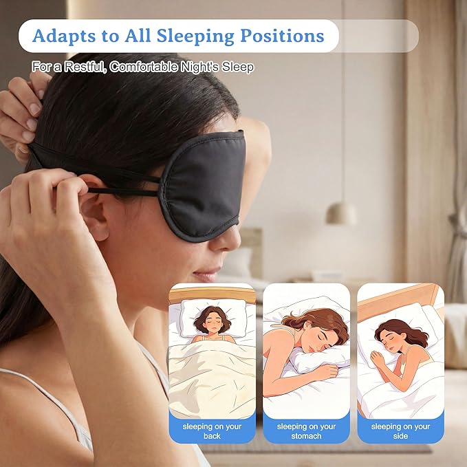 Bulk Sleep Masks, Black Eye Masks in Bulk, Featuring Elastic Straps and A Nose Bridge Design, Individually Packaged, Ideal for Travel Sleep and Quick Naps (200-PACK)