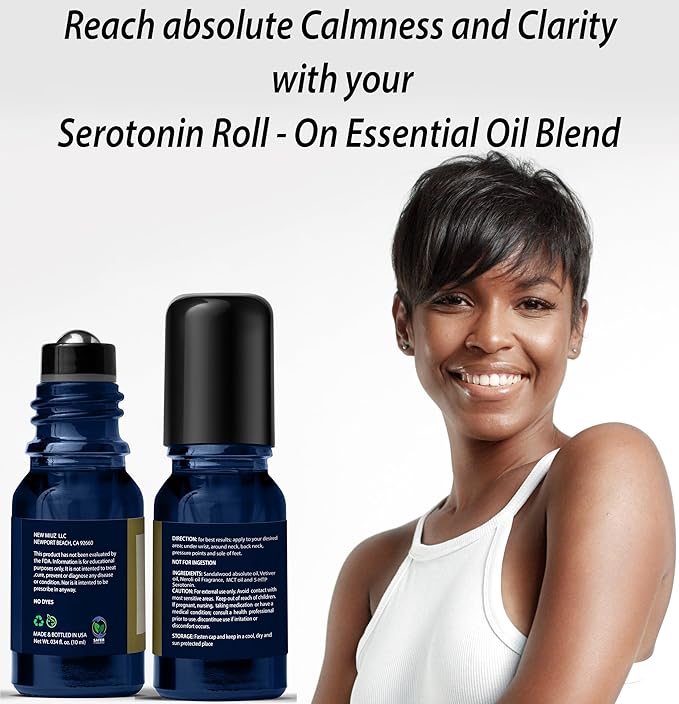 Calm Roll on Essential Oil Stress Relief Sandalwood Vetiver Destress Relaxation Calming Roller Aromatherapy Stick Self Care Purse Stocking Stuffer