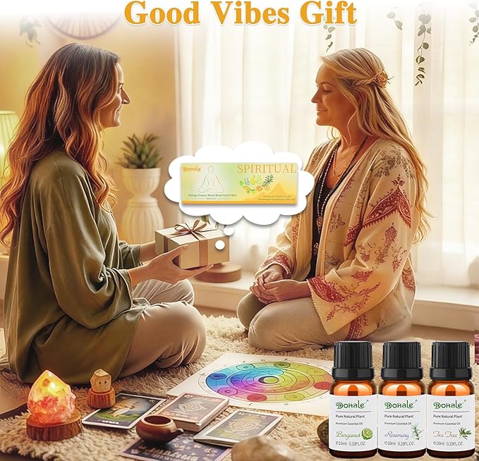 Energy Boost Essential Oils Set, 8x10ml - Spiritual Essential Oils - Focus, Refreshing, Energizing - Top 8 Fragrance Oils for Diffusers Aromatherapy - Peppermint, Grapefruit, Lemongrass & More