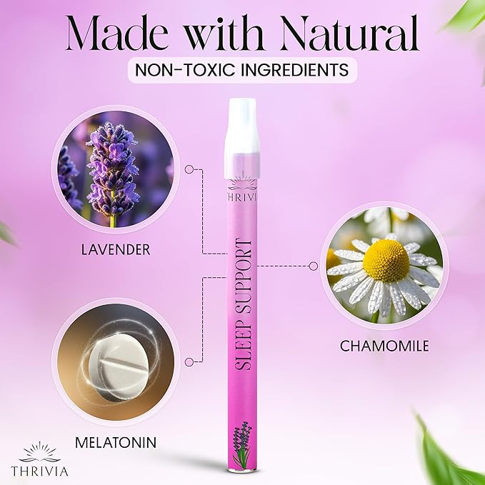 Melatonin Diffuser Pen – Nicotine Free Herbal Sleep Aid with Lavender & Ashwagandha | Aromatherapy Pen for Anxiety Relief & Relaxation | Natural Melatonin Inhaler