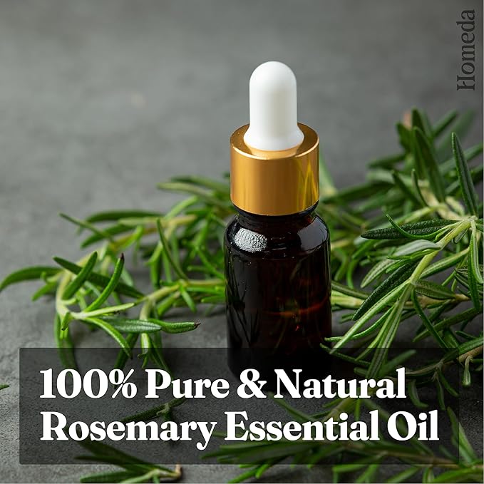 Rosemary Essential Oil, Organic Rosemary Oil for Hair Growth (0.5 fl oz, 15ml) Aceite De Romero Organico, Pure Rose Mary, Cold Pressed Topical Rosmarin for Diffuser, Scalp, Skin