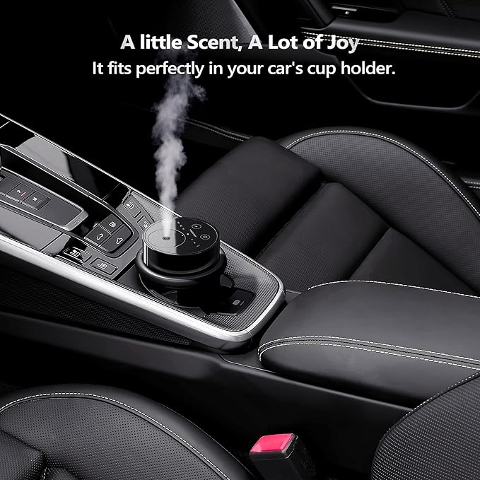 Airversa Waterless Essential Oil Diffuser Starter Kit with 2x20mL Luxury Hotel Fragrance Oils for Home Car Office, Battery Operated Mini Scent Air Machine Portable Diffuser, Gift for Mom, Black Kit