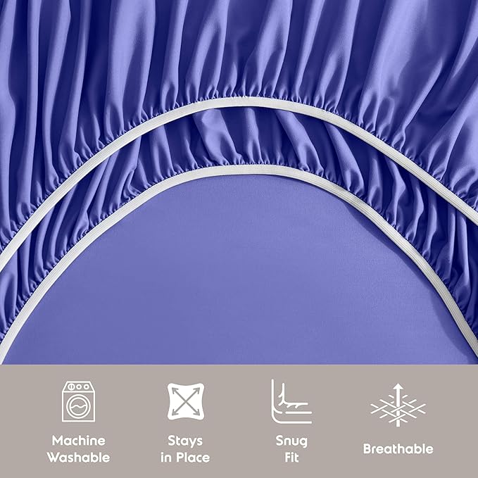 Nestl Extra Deep Twin XL Sheet Set - 4 Piece Breathable & Cooling Sheets - Hotel Luxury Bedding Set w/18-24 Inch Deep Pockets - Easy & Secure Fit - Super Soft, Wrinkle Free & Comfy - Royal Blue