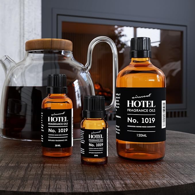 AirScent Hotel Diffuser Oil No. 1019 Inspired by The Whistler Hotel Scent - Fragrance Oil for Ultrasonic and Waterless Diffusers and Crafting - 10 mL, 0.34 fl oz Glass Bottle with Dropper