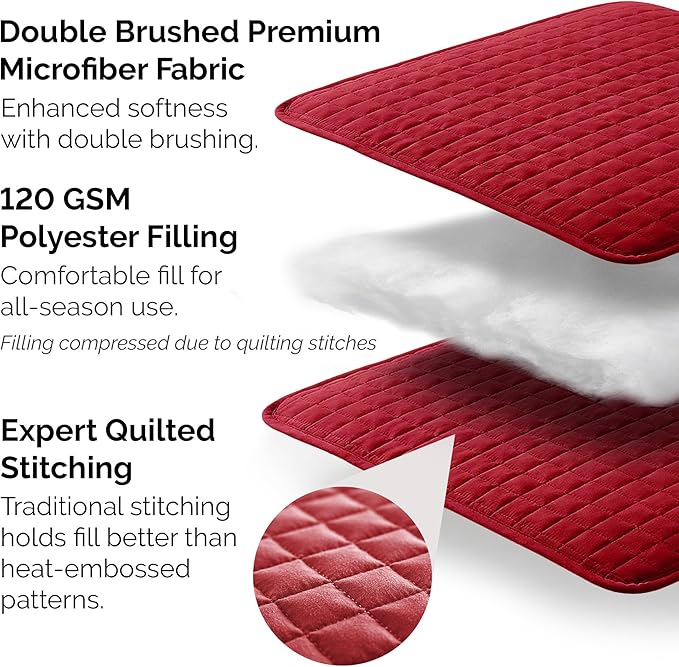 Southshore Fine Living, Inc. Red Quilt King Size Set with 2 Pillow Shams, Soft Microfiber Bedspread, Stain & Pet Hair Resistant Bedding, Cal/King Quilt Set with 2 Pillow Shams, Chili Pepper Red
