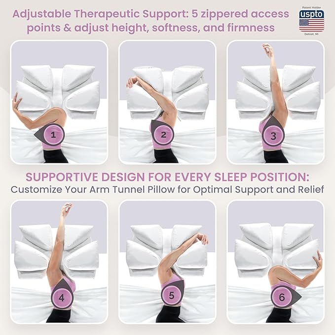 Wife Pillow Side Sleeper Pillow with Arm Hole for Shoulder Pain Relief, Arm Tunnel Design for Proper Neck & Spine Alignment, All-Night Comfort for Adults - Down Goose Feather/FiberFill