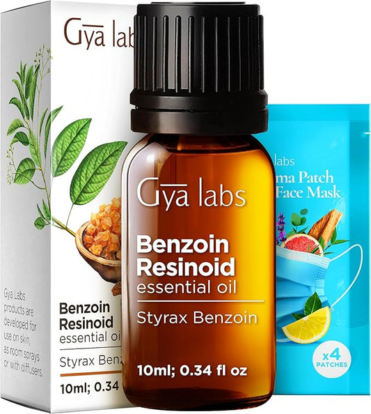 100% Pure Benzoin Resinoid Essential Oil - 0.34 Fl Oz - Benzoin Resinoid Oil for Hair, Skin, Diffuser, Aromatherapy & DIY Candle Making Scent