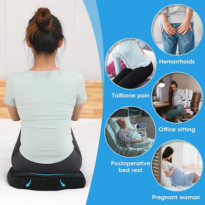 wefaner Donut Pillow Tailbone Pain Relief Bed Sore Pillow,Hemorrhoid Pillow,Butt Donut Cushion for Hemorrhoids,After Surgery,Pregnancy, Pressure Sores.