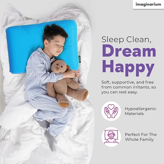Imaginarium 2 Pack Memory Foam Pillows for Bed - 16" x 24" Standard/Queen – Fun Decorative Colorful Pillow for Sleeping – Back, Stomach & Side Sleepers – 2 Cooling Covers – (Pale Pink)