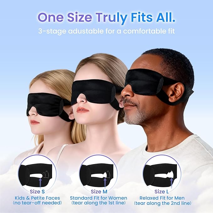 42-Pack Bulk Disposable Sleep Masks, Individually-Wrapped Eye Mask for Sleep, Blackout Night Mask Value Pack for Travel, Spa, Guests, Business Trips, Hospitals & Shift Workers