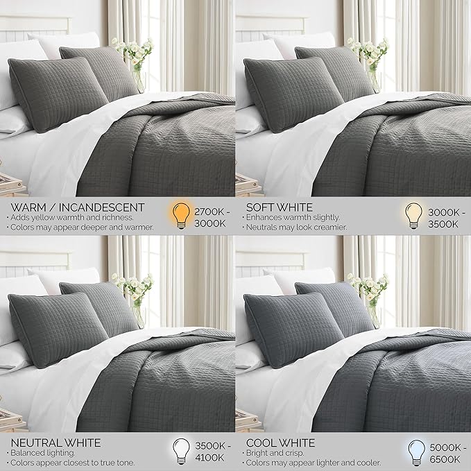 Southshore Fine Living, Inc. Summer Bedspreads Queen Size Set, Full/Queen Quilt Bedspread with 2 Matching Pillow Shams, Soft Microfiber Comforter Set, Lightweight Quilts Coverlet, Slate Grey Quilts