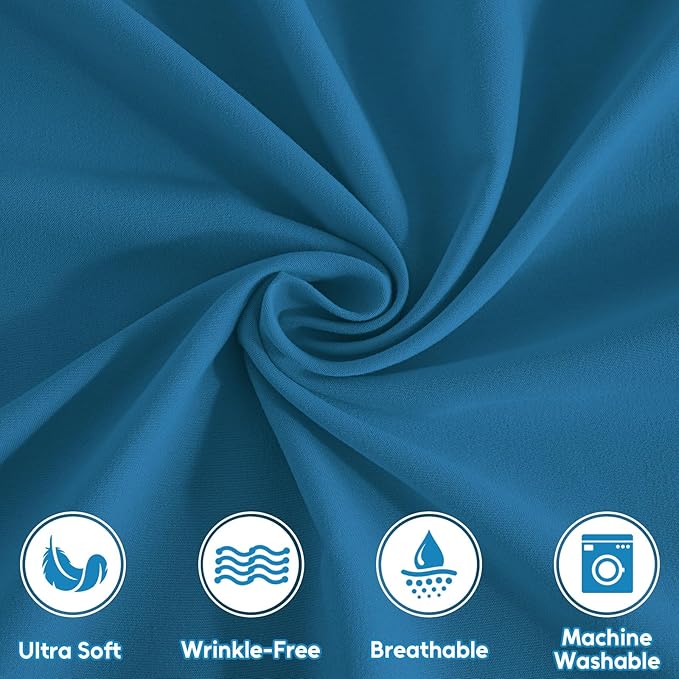Twin Sheets Set, 3 Pieces Hotel Luxury Soft Microfiber Bed Sheets Set, Up to 16" Deep Pockets, Oeko-Tex Sheets with Elastic, Breathable, Wrinkle Free (Peacock Blue,Twin)