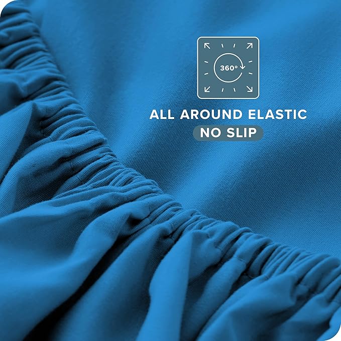 Bare Home Full Sheet Set - 1800 Ultra-Soft Microfiber Full Bed Sheets - Double Brushed - Deep Pockets - Easy Fit - 4 Piece Set - Bedding Sheets & Pillowcases (Full, Medium Blue)