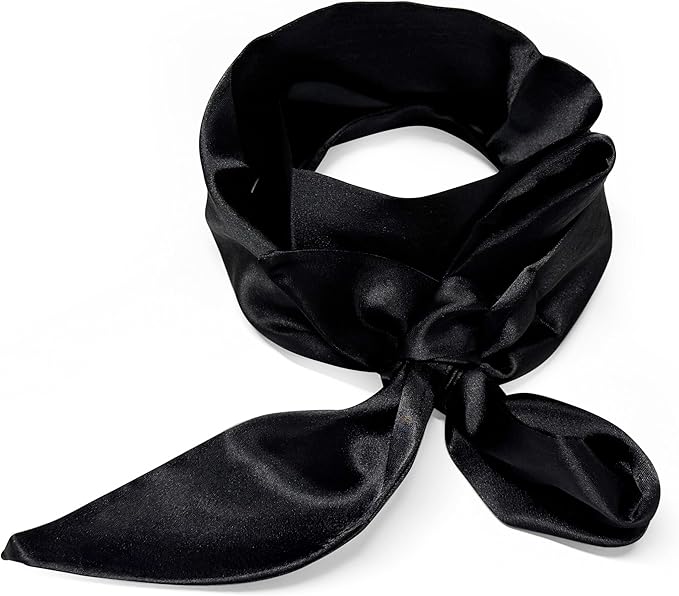 Silk Sleep Mask with 59" Adjustable DIY Strap, Ultra Soft Light Blocking Eye Mask for Yoga, Meditation, Nap, Travel & Night Sleep, Comfortable Fit for Men & Women (Matte Black)