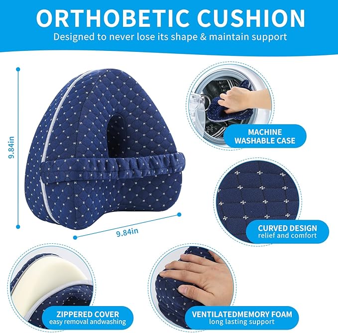 Vertdens Leg Pillow, Knee Pillow for Side Sleepers, Leg Pillows for Sleeping, Knee Cushion for Sleeping,Suitable for Relieving Leg, Back, Knee Pain
