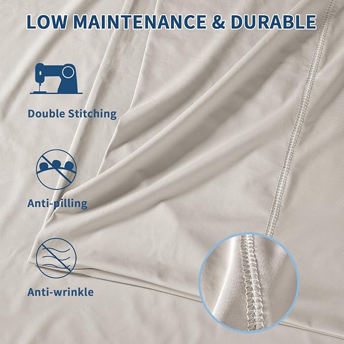 Premium Cooling Pillowcases Queen Size Set of 2 for Hot Sleeper&Night Sweats Beauty Sleep Reduces Wrinkles&Frizz Softer Than Silk Pillow Cover Oeko-TEX Certified Champagne Breathable