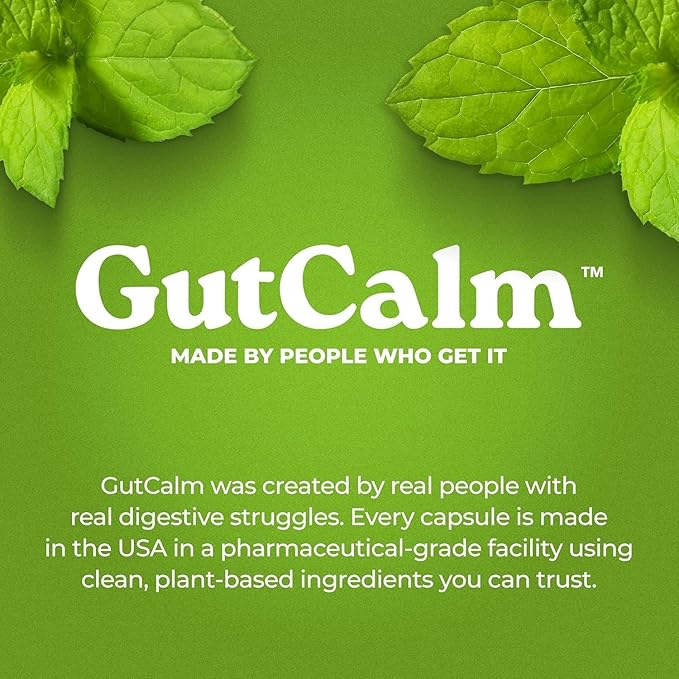 GutCalm - IBS Relief - Peppermint Oil Capsules - Bloating, Gas, Constipation and Digestive Comfort Supplement - 48/ct