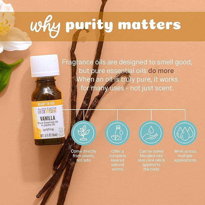 Aura Cacia Essential Oil, Uplifting Vanilla, 0.5 Fluid Ounce