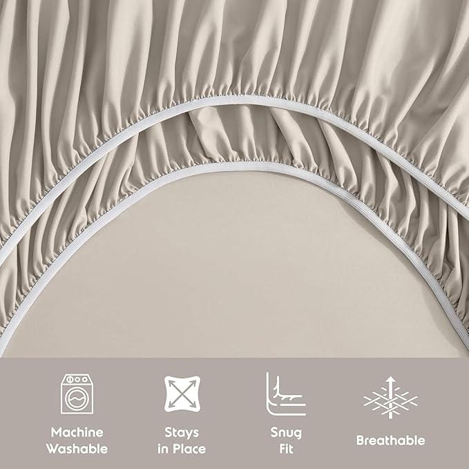 Nestl Extra Deep Cal King Sheet Set - 6 Piece Breathable & Cooling Sheets - Hotel Luxury Bedding Set w/18-24 Inch Deep Pockets - Easy & Secure Fit - Super Soft, Wrinkle Free & Comfy - Linen