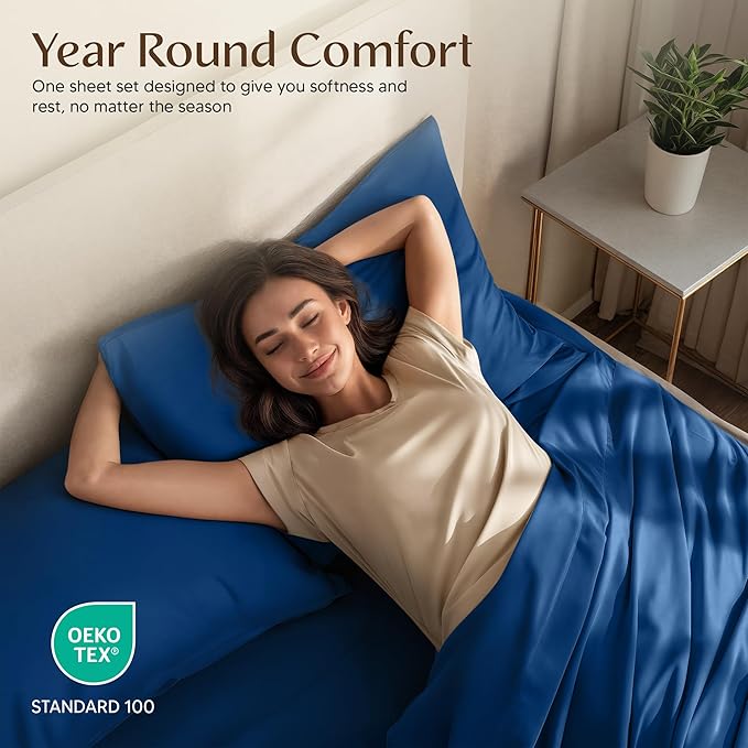 Utopia Bedding Twin Sheet Set – 3 Piece Bed Sheets for Twin Size Bed, Soft and Breathable Microfiber, Includes 1 Fitted Sheet, 1 Flat Sheet and 1 Pillowcase – Oeko Tex (Dusk Blue)