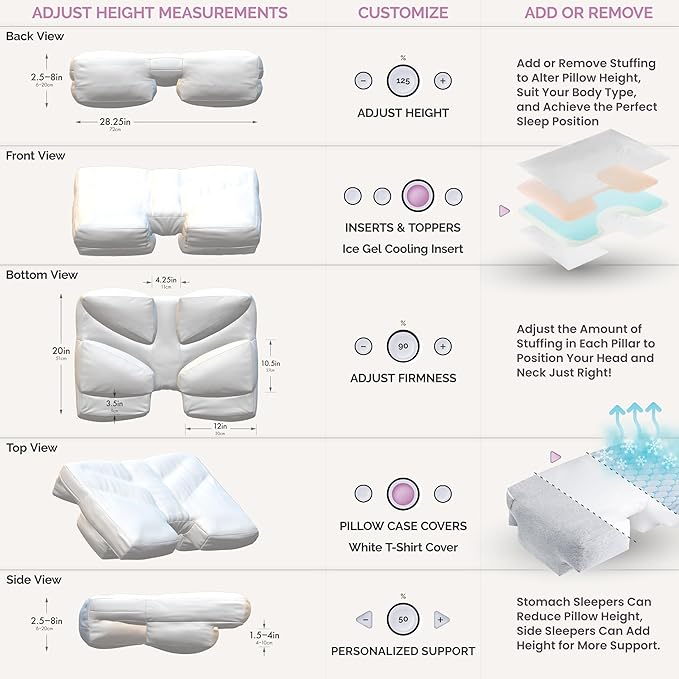 Wife Pillow Side Sleeper Pillow with Arm Hole for Shoulder Pain Relief, Arm Tunnel Design for Proper Neck & Spine Alignment, All-Night Comfort for Adults - Down Goose Feather/FiberFill