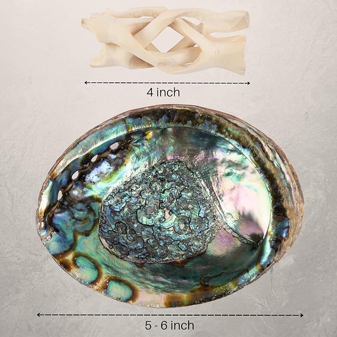 Wish Well Sage Smudge Kit ~ 4" White Sage Smudge Stick, Palo Santo Sticks, Abalone Shell, Stand, Feather ~ Cleansing House & Meditation ~ Energy Healing & Reiki ~ Perfect Starter Kit with Instructions