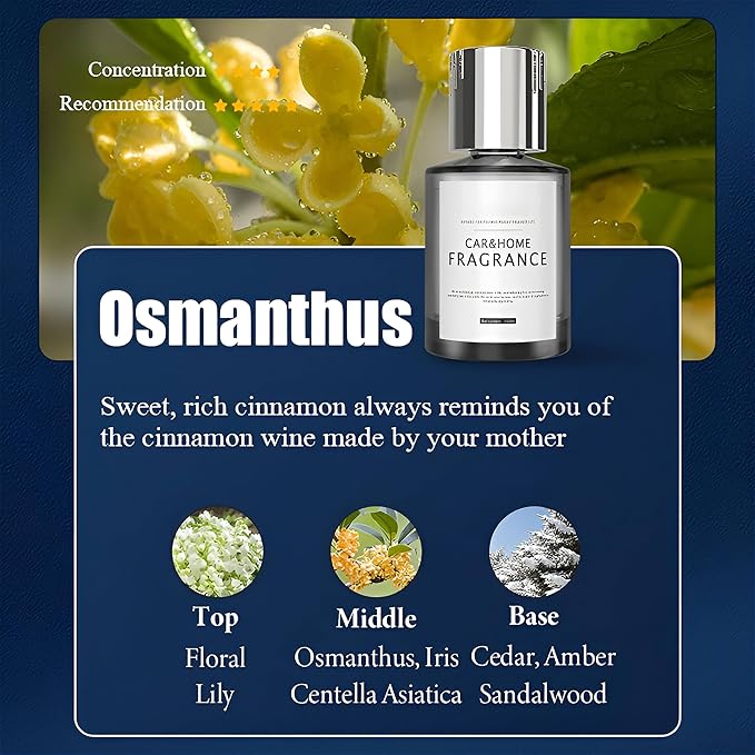 Essential Oil Diffuser, 160ml (5.4fl oz) Fragrance Diffusing, Soft Aromatherapy Gift, Home or Office Décor with Gift Box(Osmanthus)