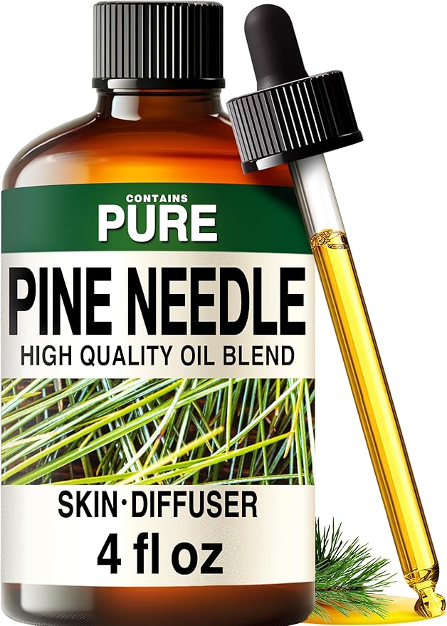 100% Pure Pine Needle Oil - 4 Fl Oz Pine Needle Essential Oil for Hair, Skin, Diffuser, Aromatherapy & DIY Soap Making Scent