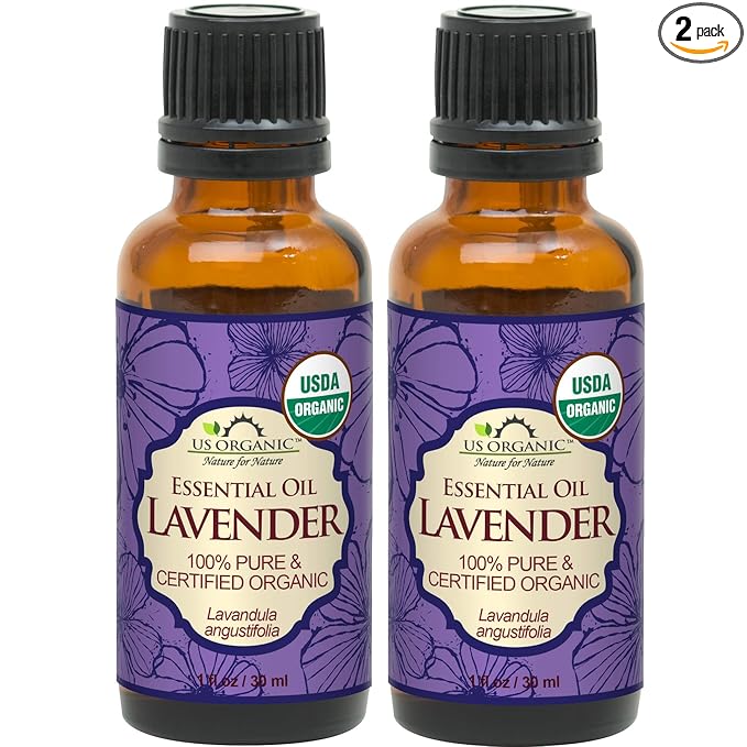 US Organic 100% Pure Lavender Essential Oil, Directly sourced from Bulgaria, USDA Certified Organic, Undiluted, for Diffuser, Humidifier, Massage, Skin, Hair Care, Non GMO, 30 ml 2 Pack