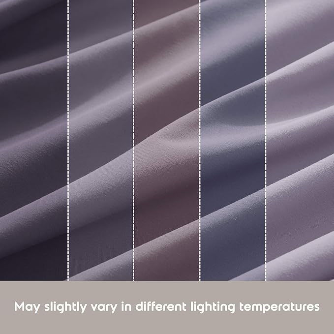 Nestl Extra Deep Twin Sheet Set - 4 Piece Breathable & Cooling Sheets - Hotel Luxury Bedding Set w/18-24 Inch Deep Pockets - Easy & Secure Fit - Super Soft, Wrinkle Free & Comfy - Grayish Purple