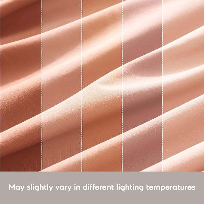Nestl Extra Deep Split King Sheet Set - 7 Piece Breathable & Cooling Sheets - Hotel Luxury Bedding Set w/18-24 Inch Deep Pockets - Easy & Secure Fit - Super Soft, Wrinkle Free & Comfy - Peach Beige