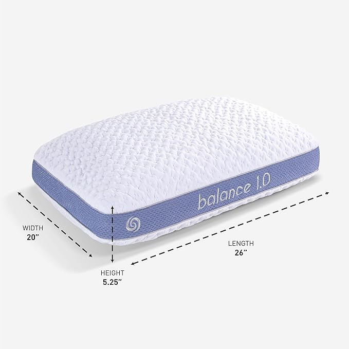 Bedgear Balance 1.0 Cooling Pillow – Moisture-Wicking Performance Bed Pillow for Hot Sleepers, Medium Support, Air-X Mesh, Dri-Tec Cover, Washable