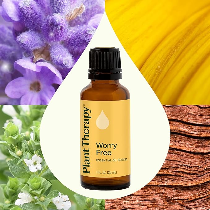 Plant Therapy Worry Free Essential Oil Blend 30 mL (1 oz) 100% Pure, Undiluted, Natural Aromatherapy, Therapeutic Grade