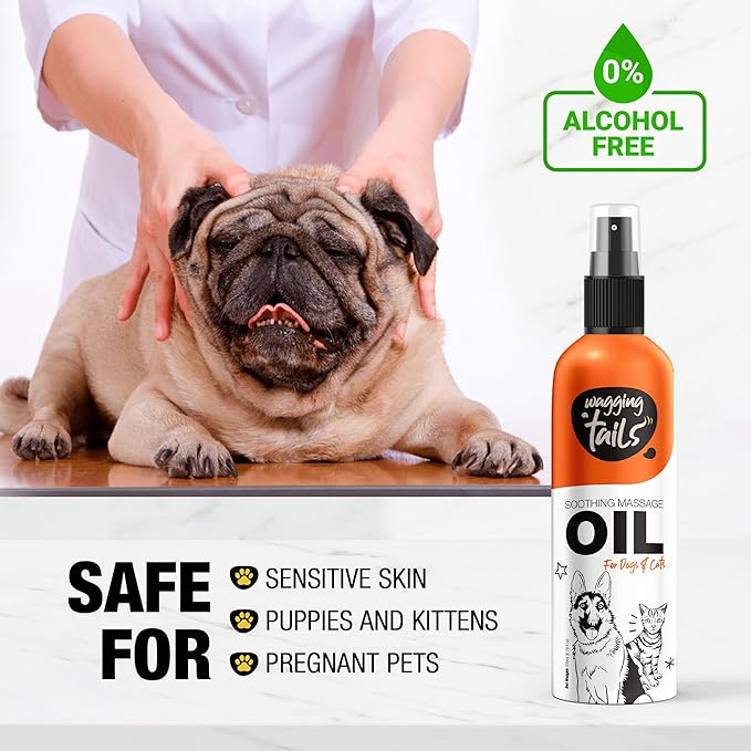 Wagging Tails 6-in-1 Soothing Oil - 6.76 fl oz for Dogs & Cats | Coconut Oil for Skin & Coat | Helps Hydrate & Moisturize Hair | Improve Coat Shine and Softness