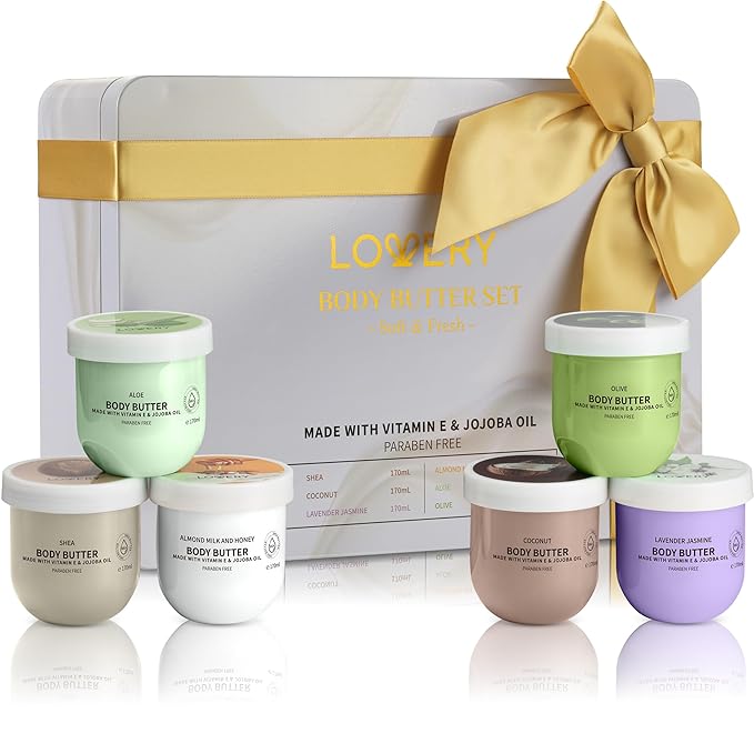 Mothers Day Gifts for Mom, Wife, Grandma - Whipped Body Butter Shea Cream W/ Jojoba Oil & Vitamin E - Hydrating Natural Moisturizer Scented Body Lotion for Women Set 36oz - Skincare Gift Set Self Care
