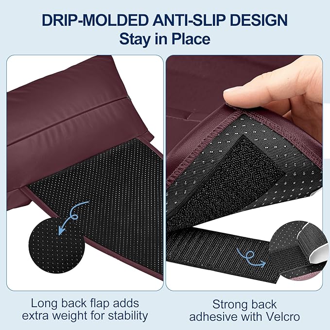 Leather Recliner Pillow, Adjustable Neck & Head Support Pillow, Pu Leather Non-Slip Headrest for Pain Relief & Relaxation, Ideal for Recliner Chair, Couch, Office Chair, Sofa