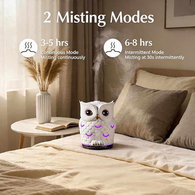 Ceramic Essential Oil Diffuser 200ml,Ultrasonic Aromatherapy Cool Mist Humidifier with 7-Color LED Night Light,Waterless Auto-Off & Timers,Vaporizer for Home Office Bedroom Decor
