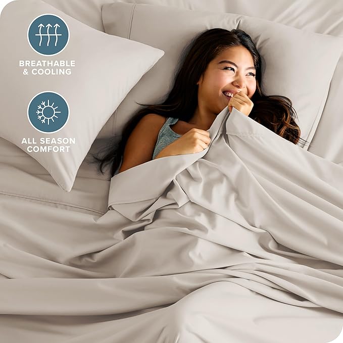 Bare Home Twin Sheet Set - 1800 Ultra-Soft Microfiber Twin Bed Sheets - Double Brushed - Deep Pockets - Easy Fit - 3 Piece Set - Bedding Sheets & Pillowcases (Twin, Wheat)