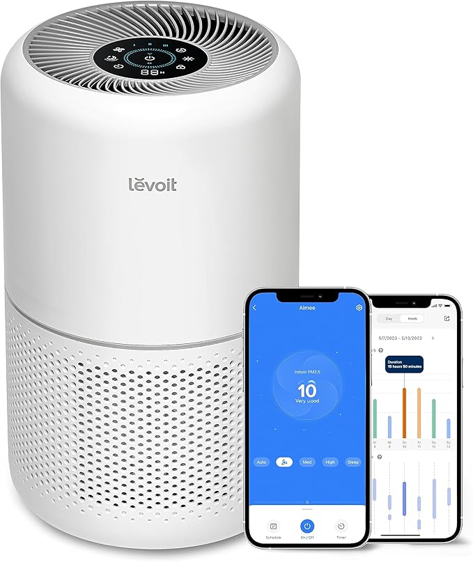 LEVOIT Air Purifiers for Home Bedroom, Smart WiFi, Auto Mode, Covers Up to 1095 Ft² ft & Dual 150 Humidifiers for Bedroom Large Room, 3L Cool Mist Top Fill Essential Oil Diffuser