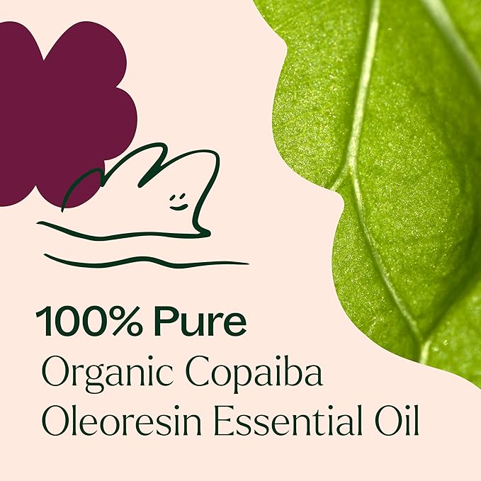 Plant Therapy Organic Copaiba Essential Oil (Copaiba Oleoresin), 30 mL (1 oz), 100% Pure, Undiluted Essential Oil, Great for Natural Skin Care