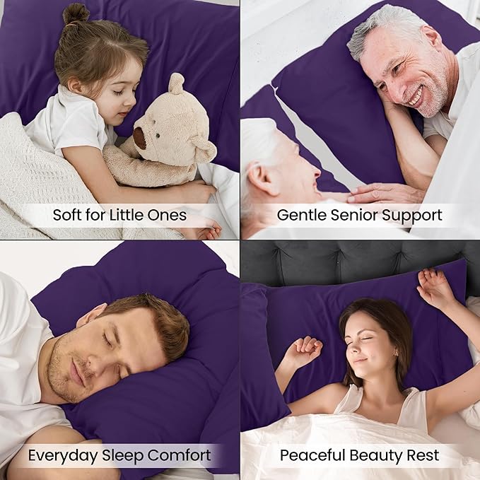 Utopia Bedding Pillow Cases Standard Size 2-Pack – Soft Brushed Microfiber – Envelope Closure – Perfect for Hospitals, Hotels, Guest Rooms – Oeko-TEX Certified, 20x26 Inches (Egg Plant)