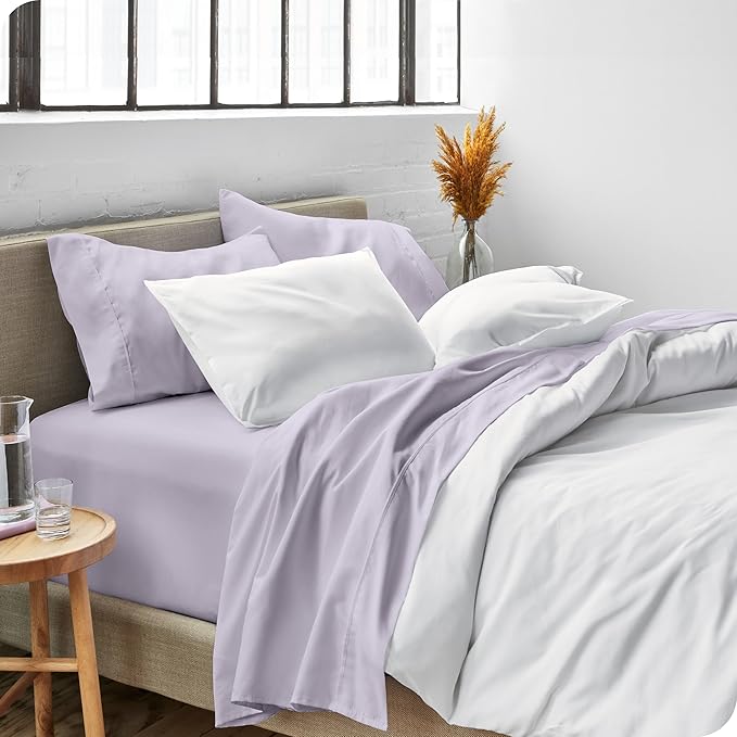 Bare Home Full Sheet Set - 1800 Ultra-Soft Microfiber Full Bed Sheets - Double Brushed - Deep Pockets - Easy Fit - 4 Piece Set - Bedding Sheets & Pillowcases (Full, Light Lavender)