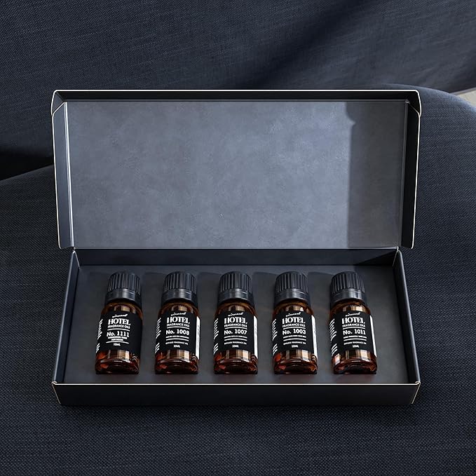 AirScent Hotel Diffuser Oil Gift Set - Inspired by The Most Popular 5-Star Hotel Scents - 10 mL, 0.34 fl oz Fragrance Oil Set - My Way, The Beach Villas and Other Luxury Hotel Scents