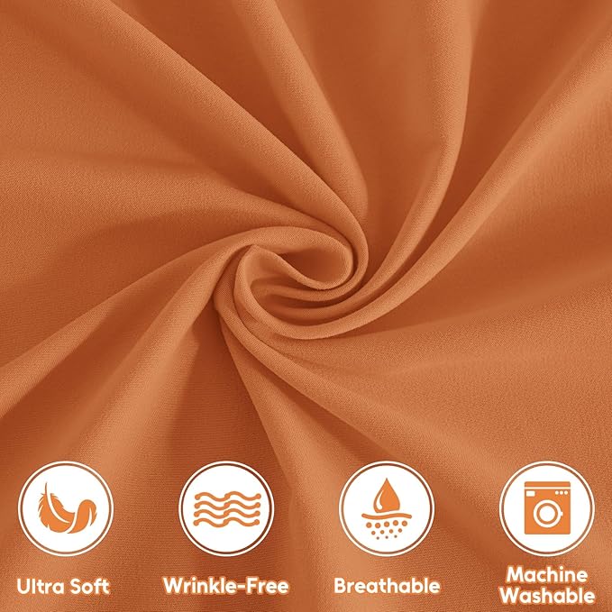 Twin XL Sheets Set, 3 Pieces Hotel Luxury Soft Microfiber Bed Sheets Set, Up to 16" Deep Pockets, Oeko-Tex Sheets with Elastic, Breathable, Wrinkle Free (Pumpkin Orange, Twin XL)